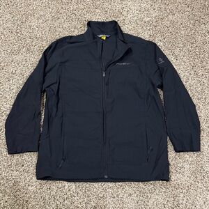 Eddie Bauer Mens Travex Full-Zip Jacket Sz L Black Water-Resistant Hiking Trail